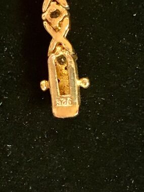Gold Vermeil Crystal Tennis Bracelet - Women's Elegant Gold Bracelet 7 inch